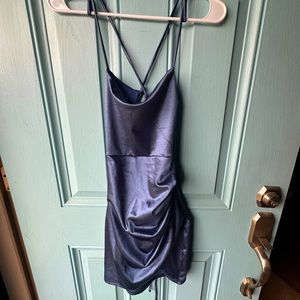Strappy Navy Blue Formal Dress